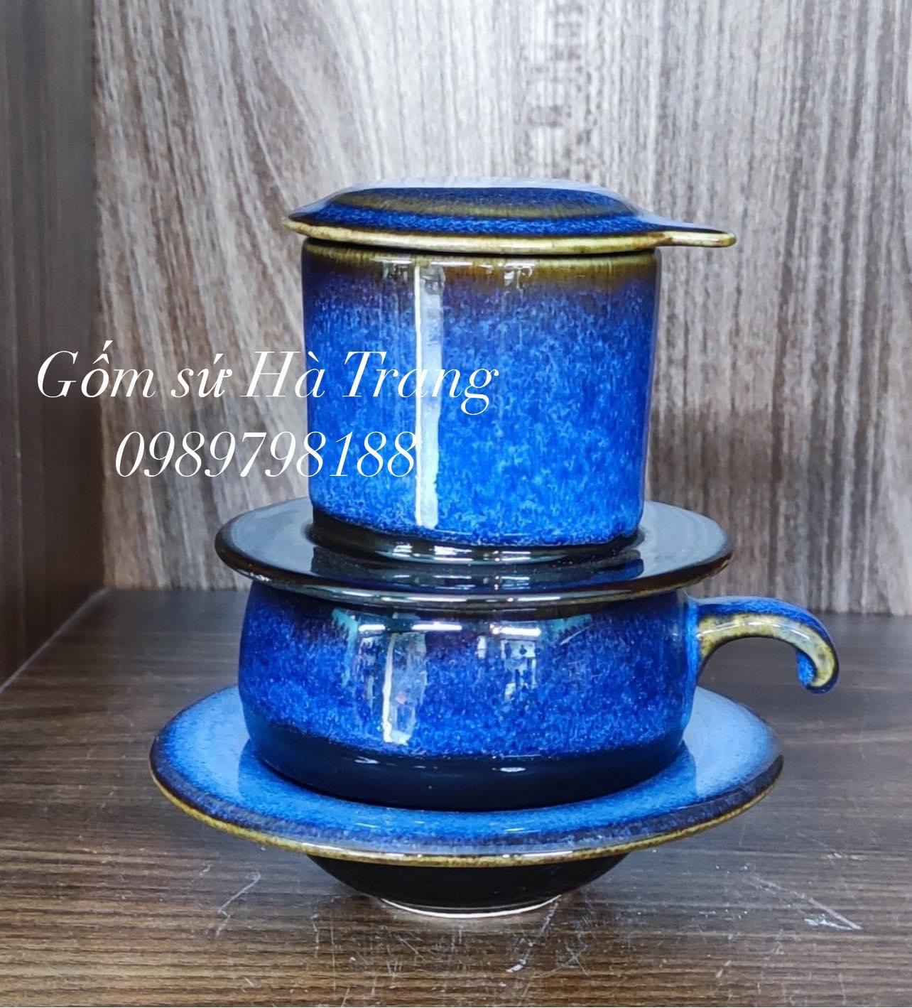 Phin pha cafe cốc dung tích 100ml gốm sứ Bát Tràng cao cấp men hoả biến thiên thanh