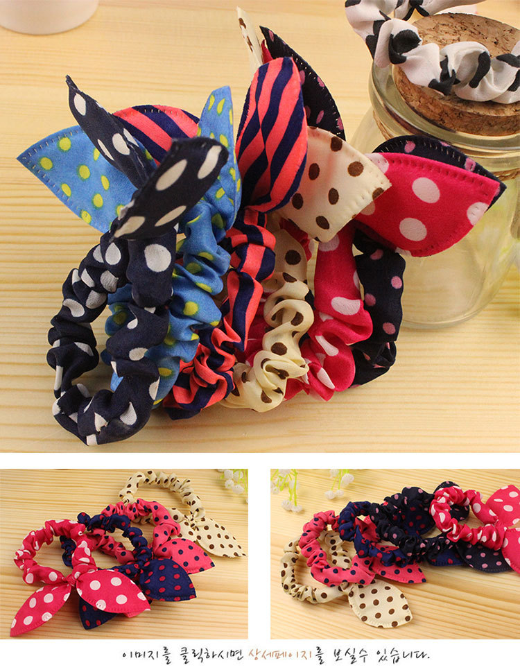 Combo 01 Dây buộc tóc Cherry Scrunchies dễ thương Kèm vòng tay chỉ đỏ may mắn Thailand