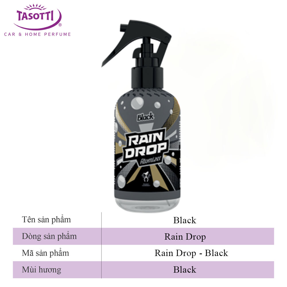 Xịt khử mùi diệt khuẩn nội thất ô tô nhiều mùi hương TASOTTI RAIN DROP dung tích 200ml