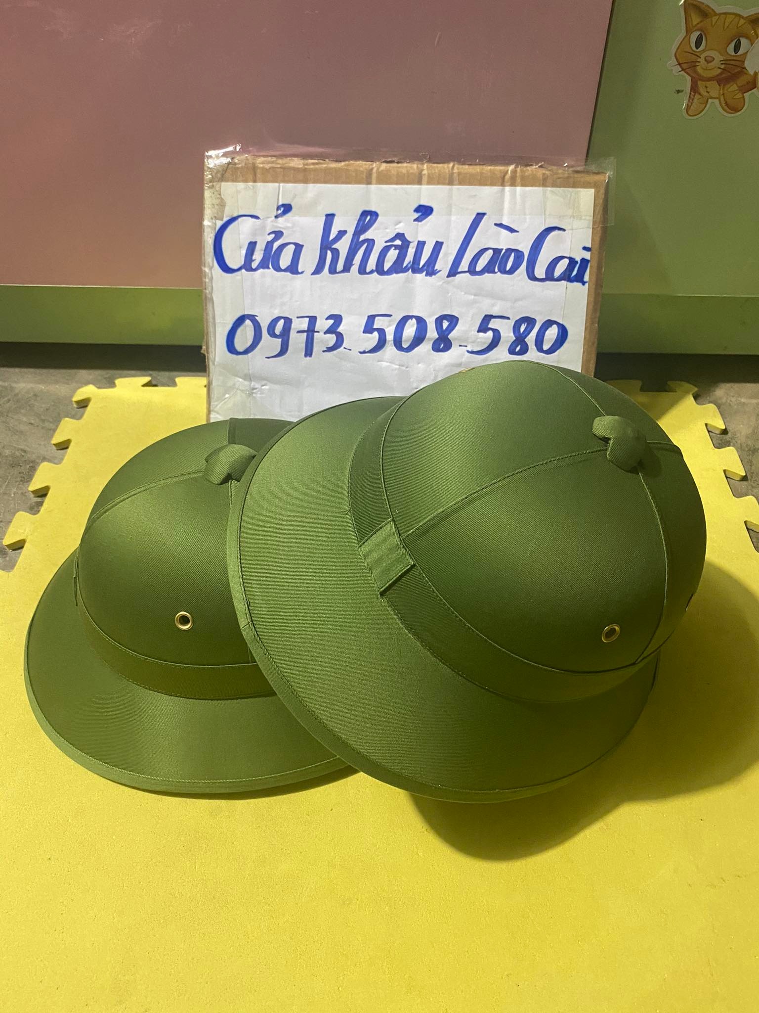 Mũ cối tàu cao cấp cốt phíp lòng vân đá, vải gabadin tô châu, hàng thửa