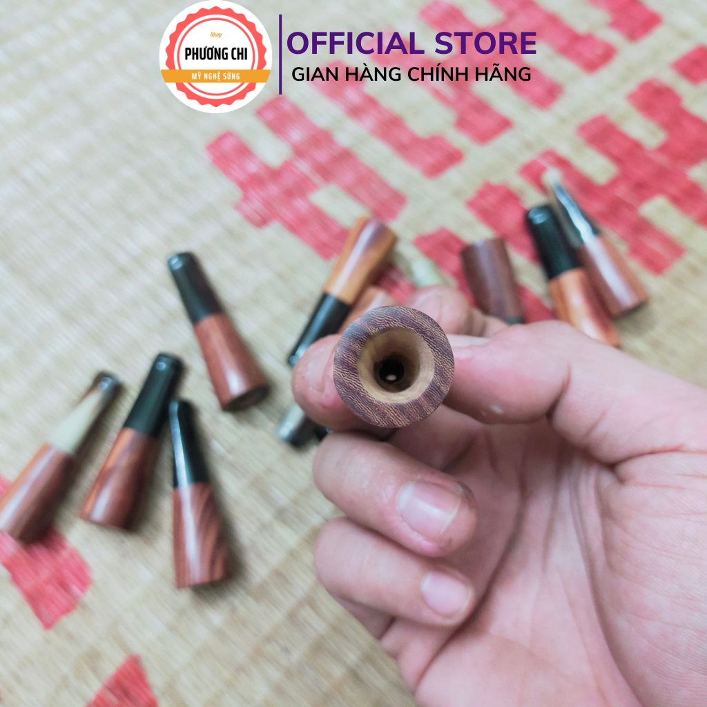 Tẩu Bắt Tóp Xì_Gà mini Ring 22-27 bằng sừng nối gỗ vân nưa đẹp - quà tặng ý nghĩa cho sức khỏe nam giới