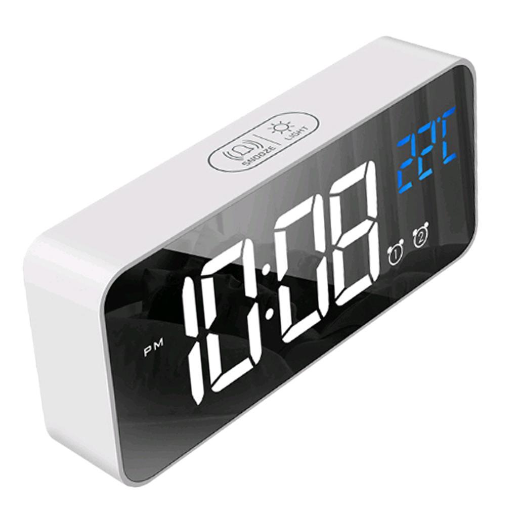 Kitchen Electronic Clock Mute LED Mirror Clock Bedside Alarm Clock Desk Clock #1