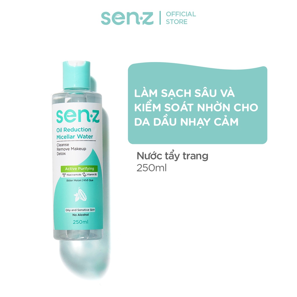 Nước Tẩy Trang Micellar Water Khổ Qua Dành Cho Da Dầu Mụn SenZ Oil Reduction 250ML