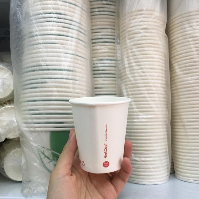 100 cốc giấy dùng 1 lần đựng trà, cà phê
