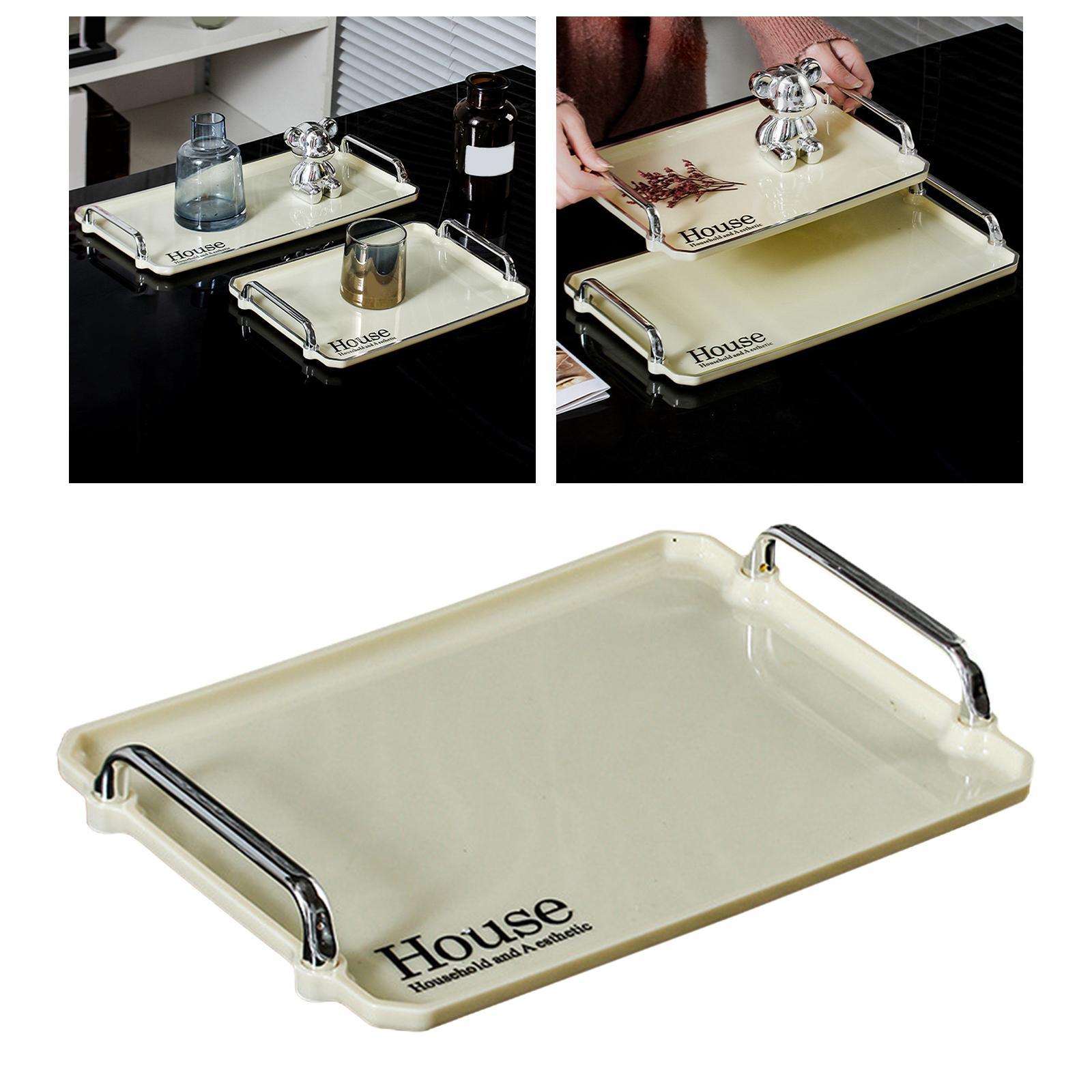 Serving Tray with Handles Food Trays for Desktop, Countertop Stylish Durable