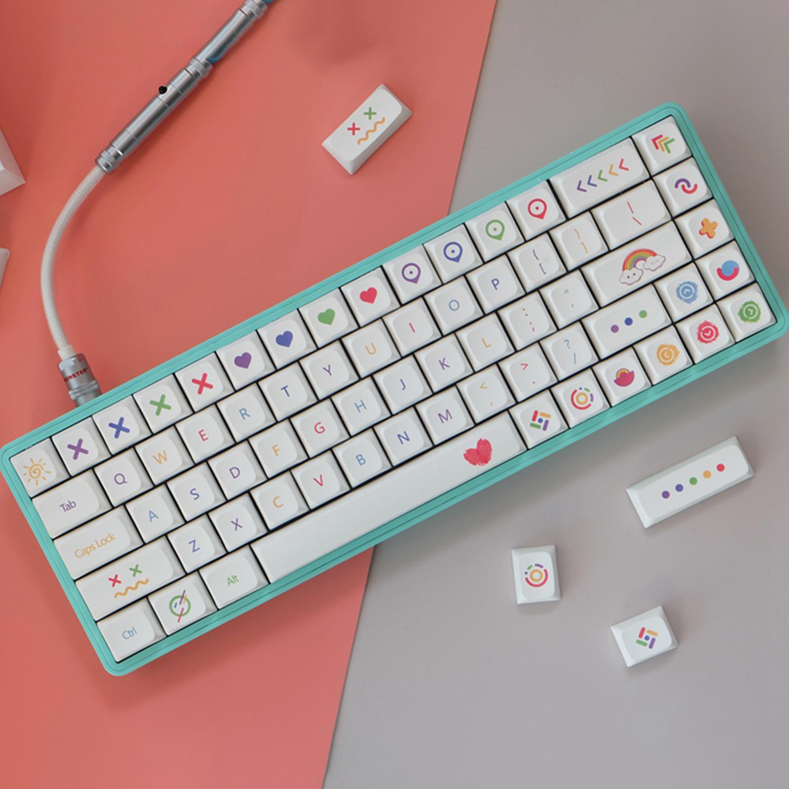 Universal 140 Keys PBT Keycaps Cute Pattern Dye Sub for MX Switch Gaming
