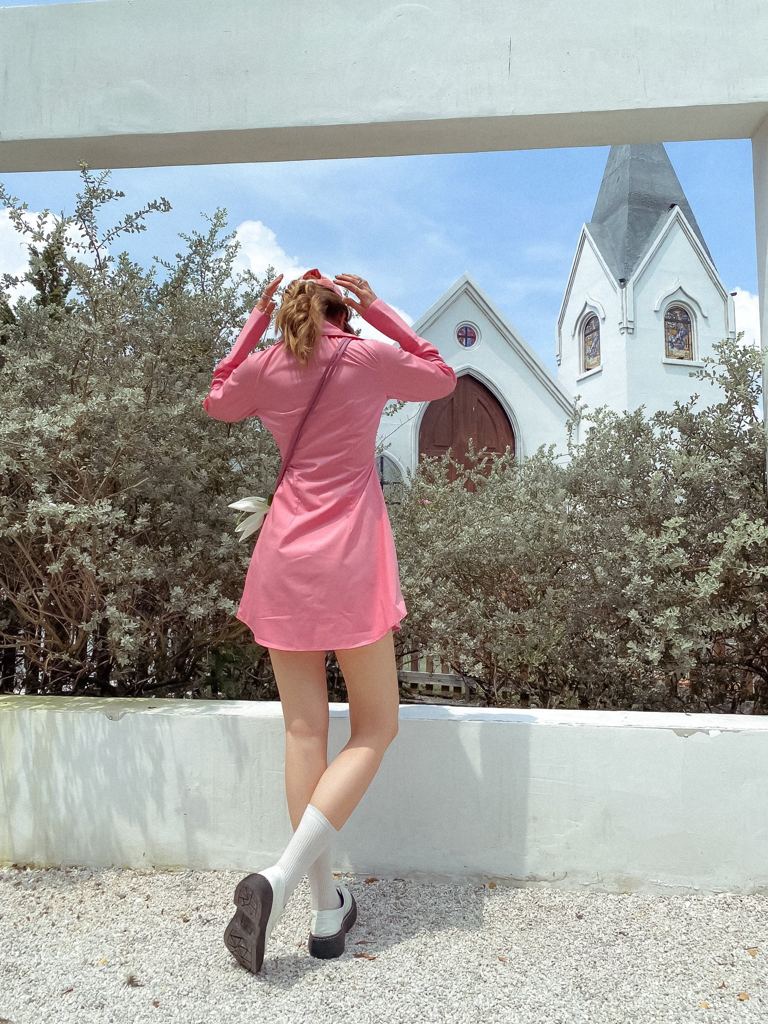 Đầm sơ mi hồng Michio Dress Gem Clothing SP060702