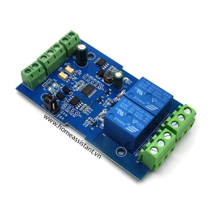 Bo Mạch Công Tắc 2 Cổng Điều Khiển Bằng TTL Modbus RS485 BMS2