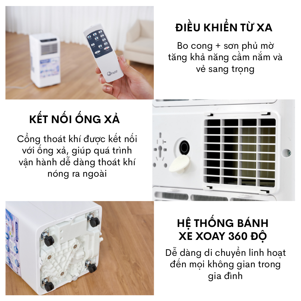 Máy lạnh đứng di động 12000BTU FUJIHOME, điều hoà di động mini không cần lắp đặt sử dụng app có điều khiển từ xa hút ẩm - Hàng Nhập Khẩu