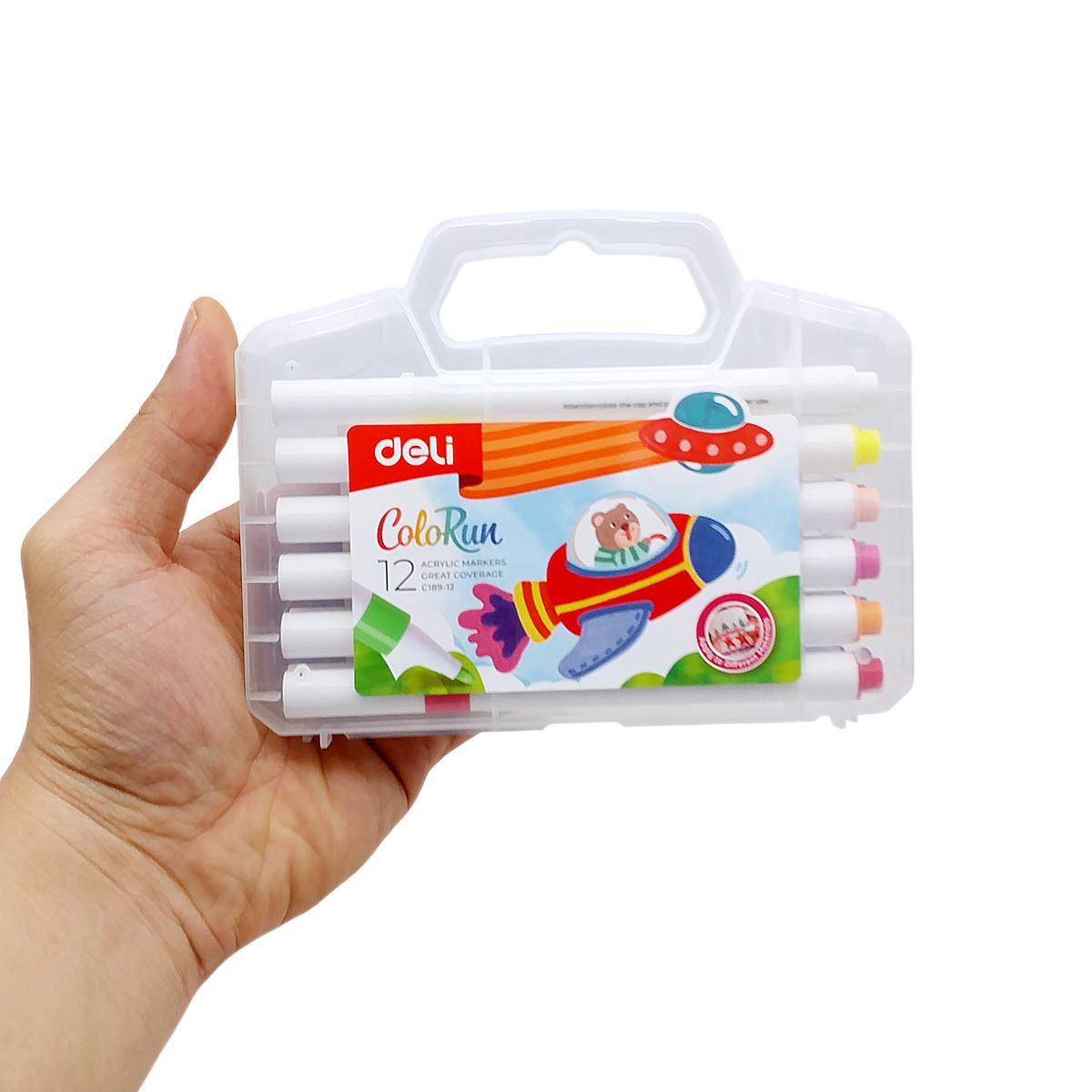 Hộp 12 Bút Marker Acrylic - Deli EC189-12