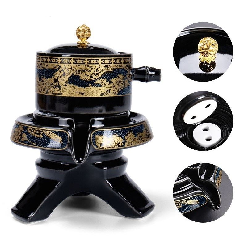 Bộ ấm chén pha trà cối xay Cảnh Trấn Thanh Di 14&15 món