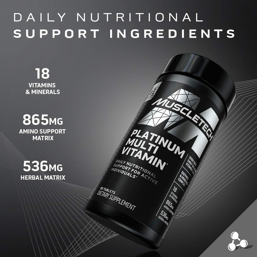 Vitamin Tổng hợp Platinum Multi Vitamin Muscletech (90 viên) - Vitamin bổ sung khoáng chất Tăng Đề Kháng Đủ Dinh Dưỡng