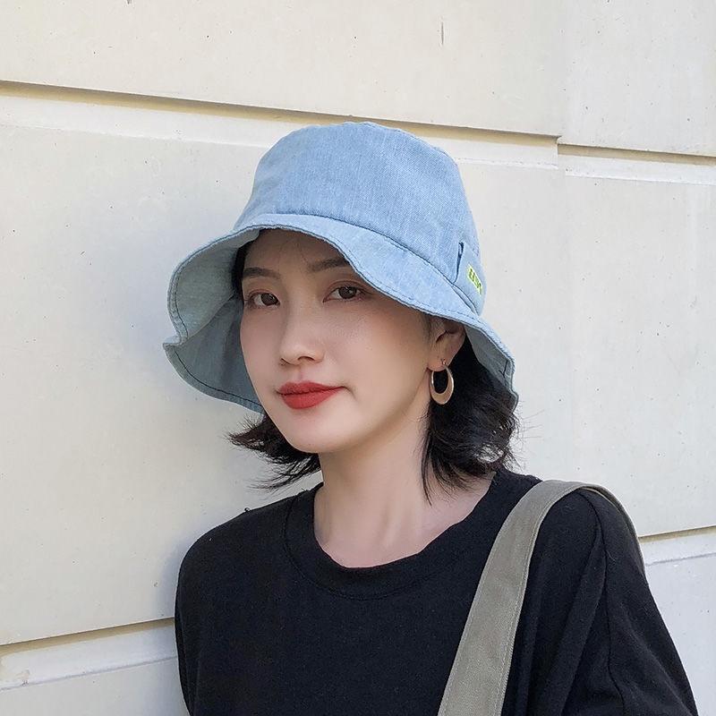 Nón Bucket Nữ / Nón Rộng Vành Nữ / Nón Chống Nắng / Mũ Trùm Đầu Chống Nắng / Nón Tai Bèo Denim Vành Rộng Chống Tia UV Thời Trang Mùa Hè Phong Cách Hàn Quốc Cho Nữ