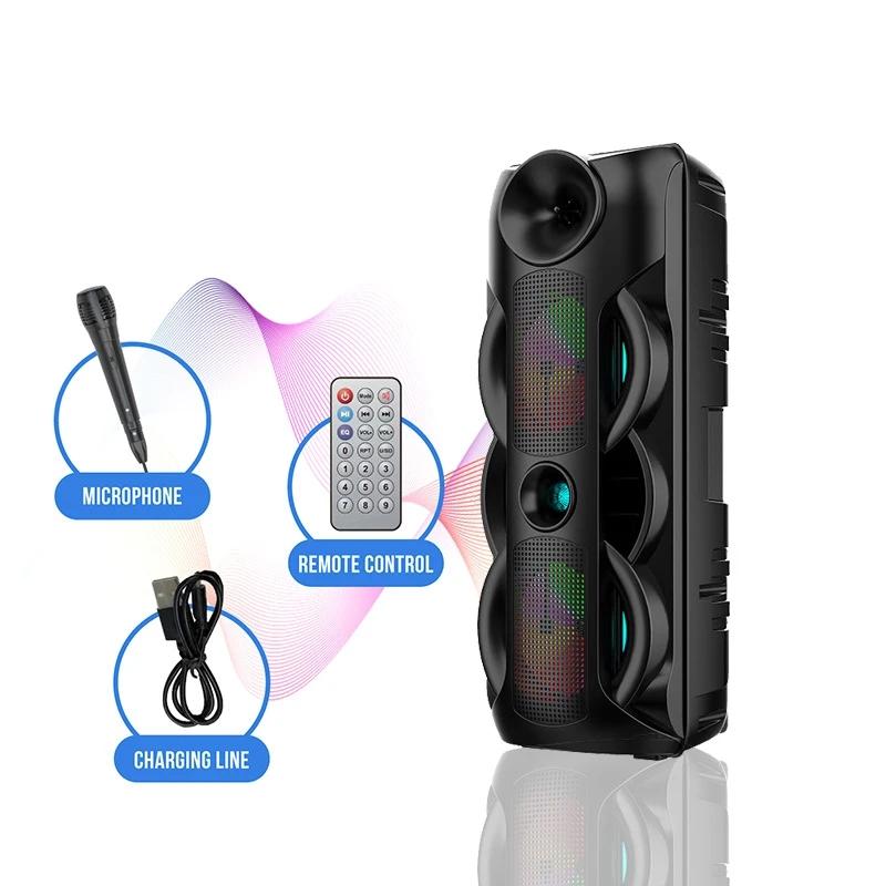 Loa Bluetooth công suất cao mới Home Dual 8 inch Squetooth Square Outdoor Audio âm thanh với micrô điều khiển từ xa micrô Color: ZQS4245
