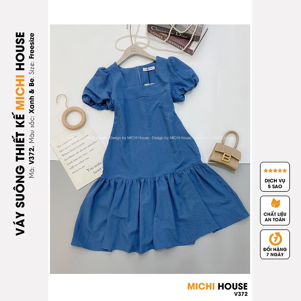 Đầm Suông Đuôi Cá Cổ Vuông MICHI House V372 Váy Chất Xốp Mát Dáng Xuông Dễ Mặc Xinh