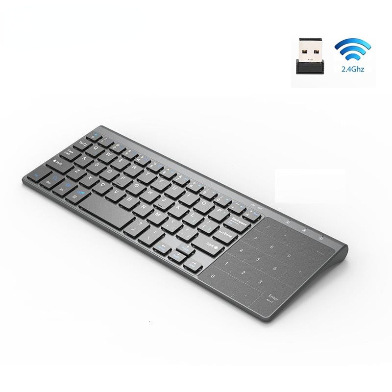 Bàn Phím Không Dây 2.4G Với Số Bàn Di Chuột Chuột Mỏng Bàn Phím Số Cho Android Windows Máy Tính Để Bàn Laptop Tivi Box