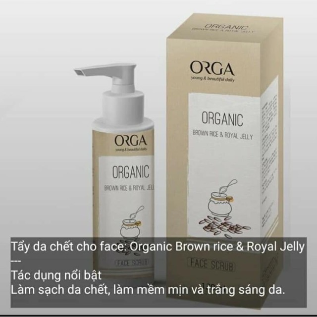 Tẩy da chết cho da mặt tinh chất gạo– ORGANIC BROWN RICE &amp; ROYAL JELLY 120ML