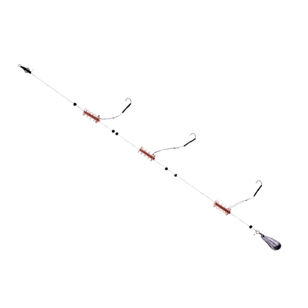 Carp Fishing Feeder Cage with 3 Line Hooks Hair Rig Set Coarse Fishing 15g