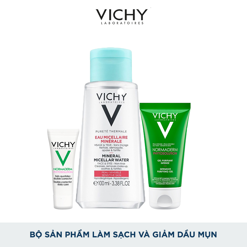 Bộ Sản Phẩm Làm Sạch, Nuôi Dưỡng Và Bảo Vệ Cho Da Dầu Mụn Vichy