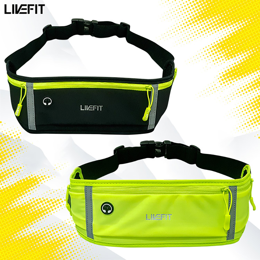 Hình ảnh Đai chạy bộ, Túi đeo hông chạy bộ LiveFit cao cấp - Running Belt - WB09