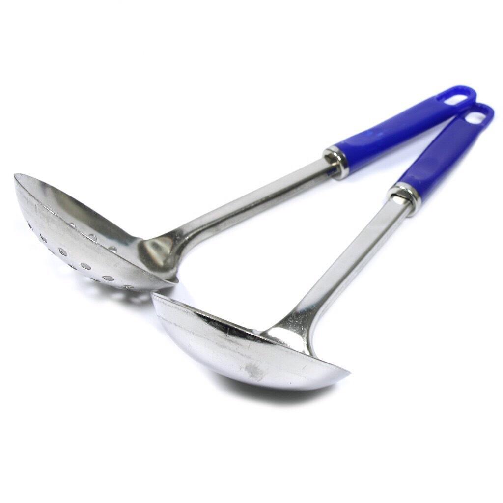 MUÔI MUỖNG TO INOX CÁN NHỰA, MUÔI THỦNG MÚC CANH NHÚNG LẨU GIA ĐÌNH