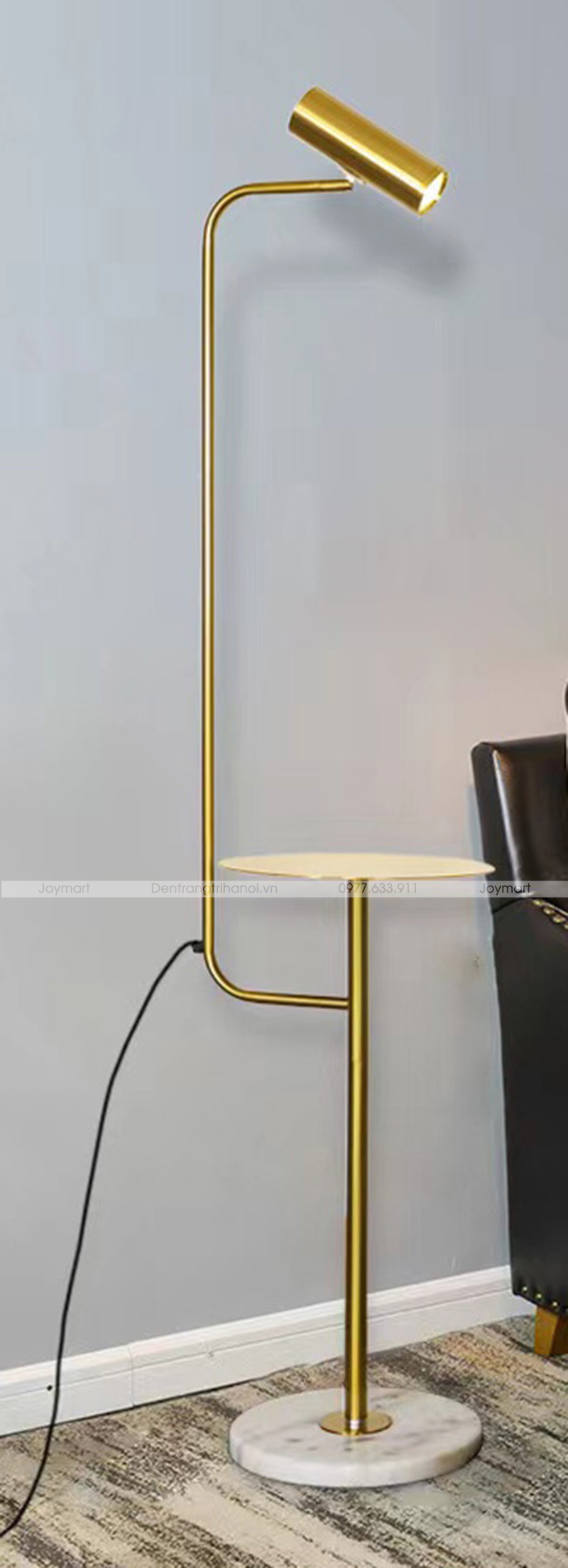 Đèn Cây Đọc Sách Trang Trí Phòng Khách Thân Hợp Kim Mạ Vàng Sang Trọng ML560 Đèn Sàn Đứng Góc Sofa Kiểu Dáng Hiện Đại