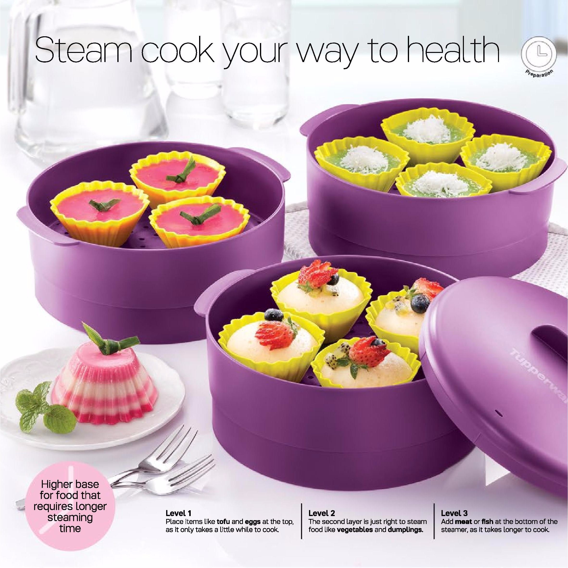 Xửng Hấp 3 Tầng Steam It Paraside 3 Tầng, Hàng Chính Hãng Tupperware, Nhựa Nguyên Sinh Hấp Cách Thủy, Bảo Hành Trọn Đời