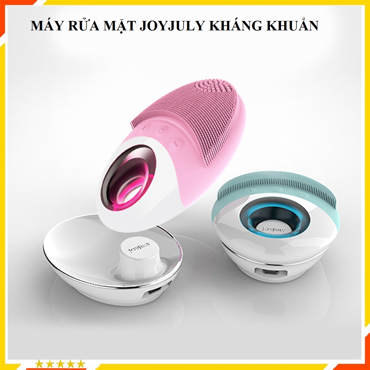 Máy Rửa Mặt Joyjuly Cao Cấp Rung Sóng Siêu Âm Sonic - Rửa Sạch Sâu Da Mặt - Máy massage mặt làm sạch 99,5% bụi bẩn và dầu, Máy rửa mặt HT SYS