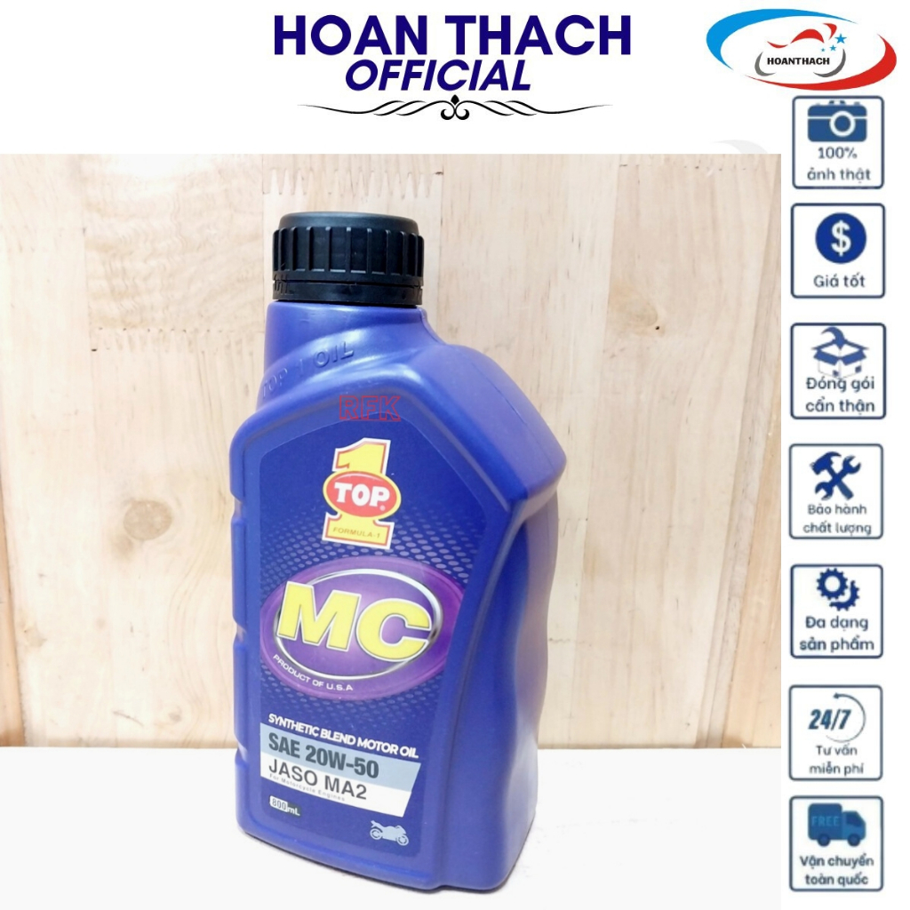 Nhớt Xe Số Cao Cấp Top 1 Mc Sae 20W50 0.8L ( Chai Nhựa Xanh Tím ) HOANTHACH SP019571