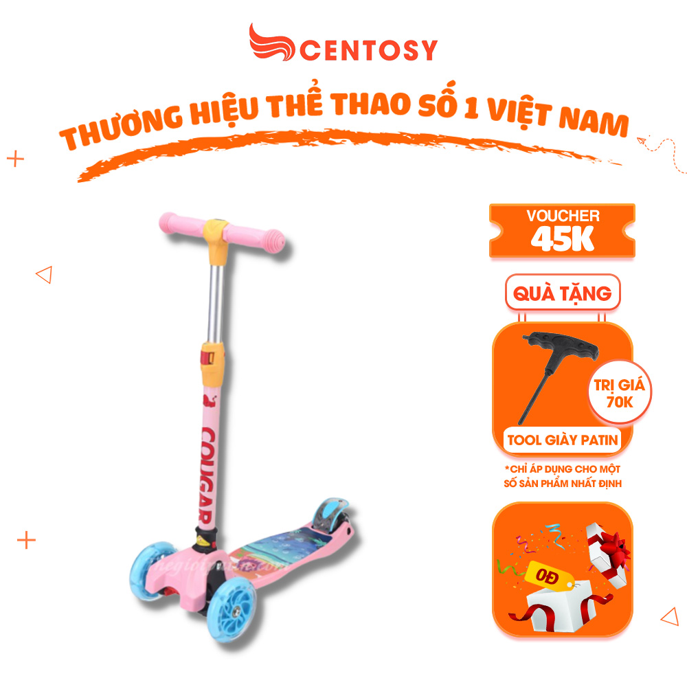 Xe Scooter Trẻ Em Cao Cấp Centosy MHBC 05 - In Hình Bắt Mắt, Có Đèn Nháy