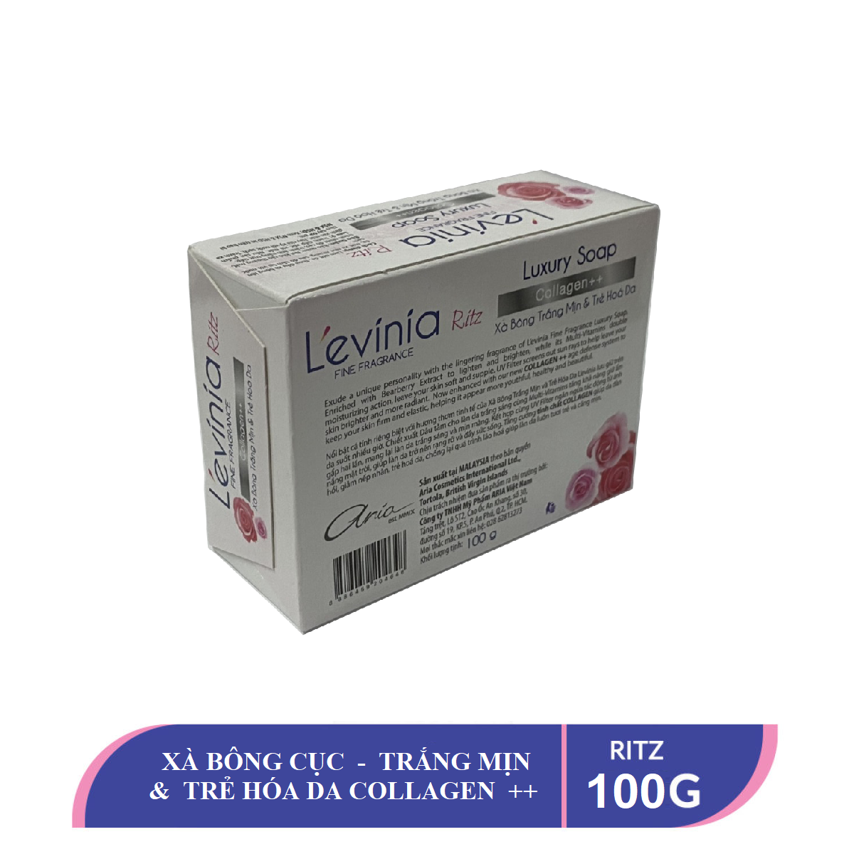 Xà bông trắng mịn &amp; trẻ hóa da L'evinia RITZ 100g