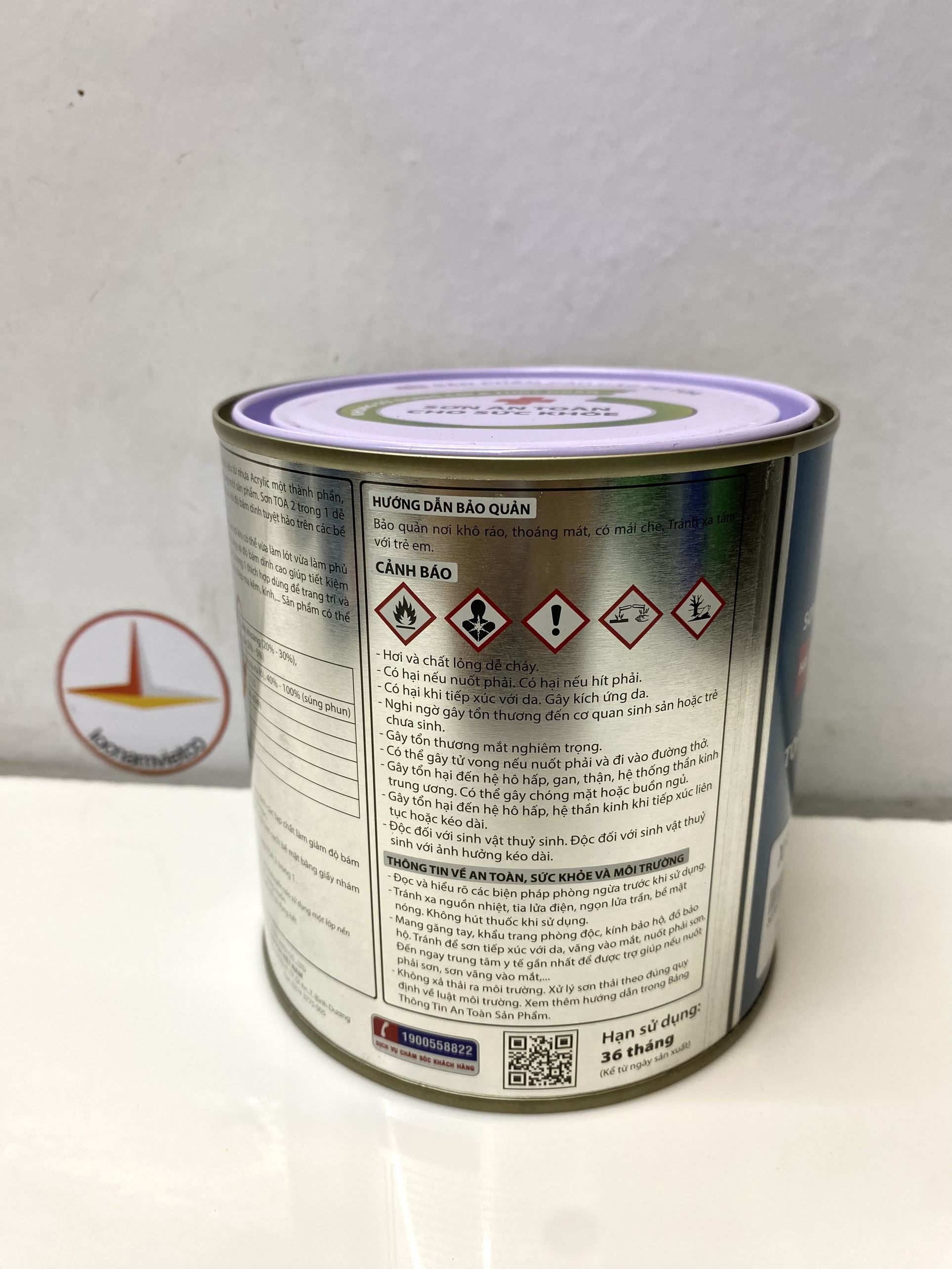 Sơn sắt mạ kẽm Toa 2 trong 1 màu trắng 111 _ 800Gr