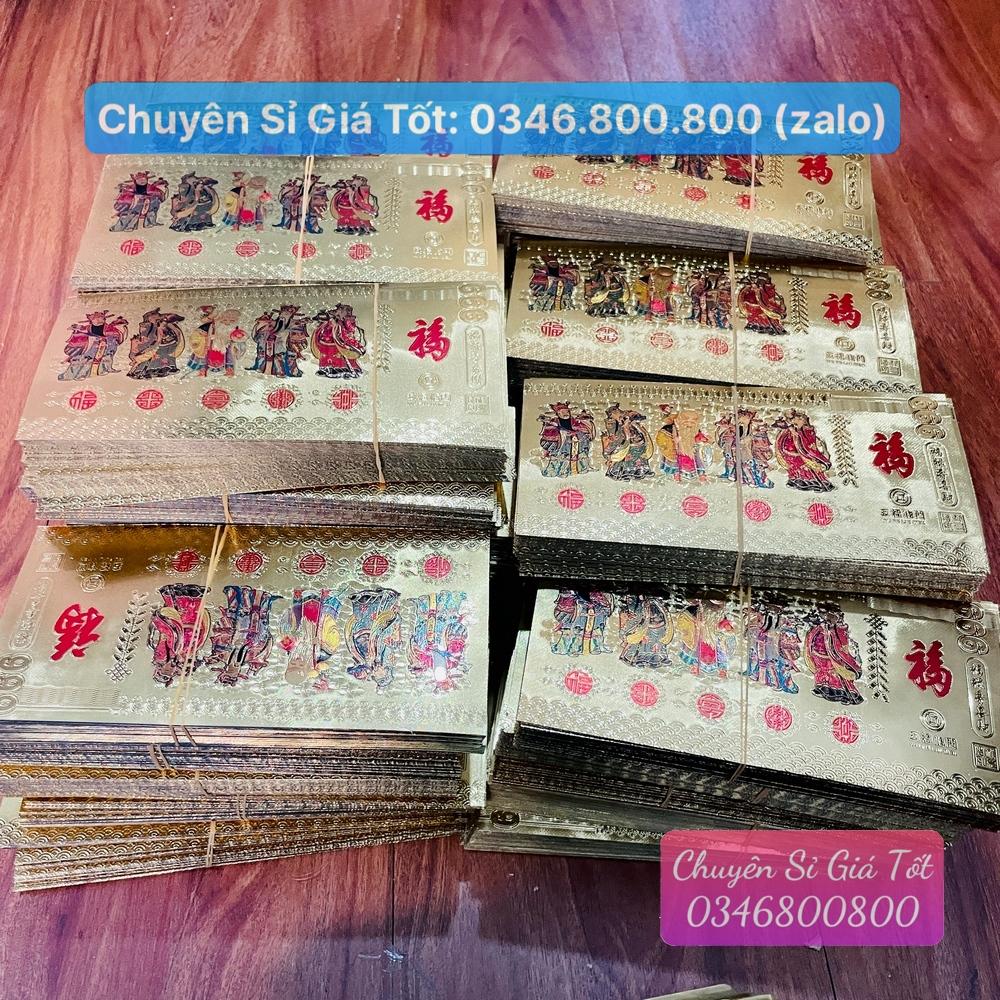 Tờ Ngũ Phúc Lâm Môn Phong Thủy May Mắn Chiêu Tài Lộc-Chất Liệu Plastic Mạ Vàng