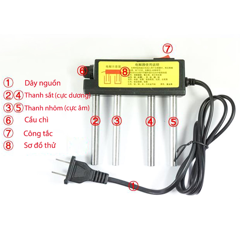 Máy điện phân nước để kiểm tra nước sạch, sử dụng điện 220V