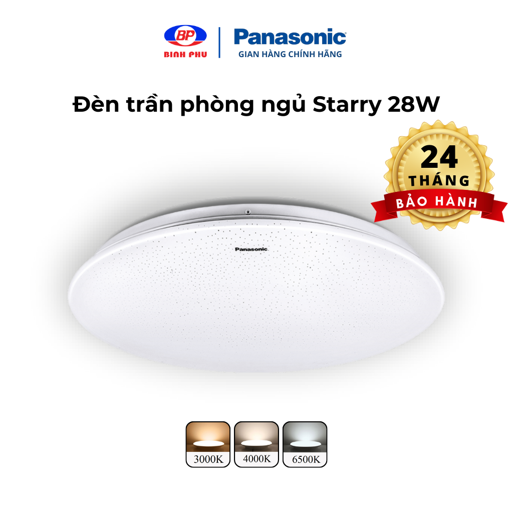 Đèn trần ánh sao Starry Panasonic HHXZ301788 28W cho phòng ngủ hiệu ứng ánh sáng lấp lánh, chế độ ngủ, thư giãn, hẹn giờ