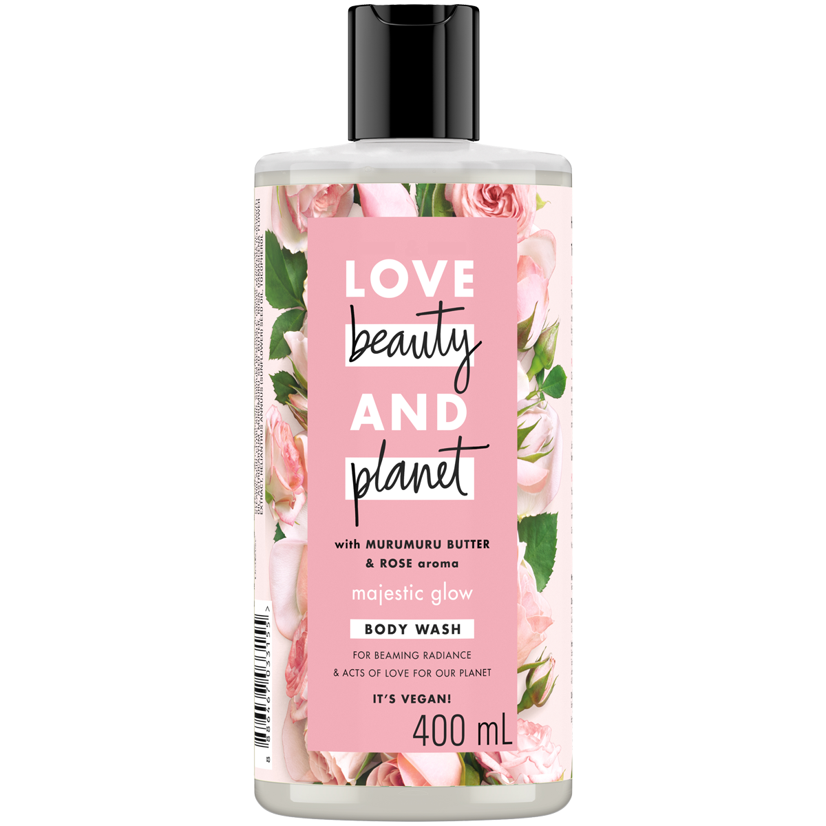 Sữa Tắm Love Beauty &amp; Planet Majestic Glow Làm Sáng Da Dưỡng Ẩm Từ Thiên Nhiên 100% Tinh Dầu Hoa Hồng Bulgaria 400ML