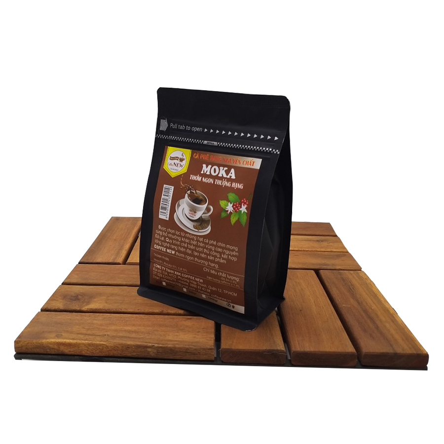 Cà phê MOKA - Rang Mộc Nguyên Chất (Gói 250gr) - Dạng Xay Pha Phin - Coffee New