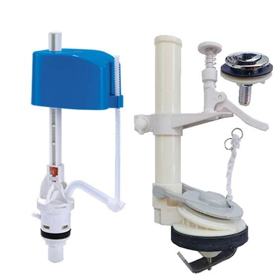 Bộ phụ kiện ruột thay thế bồn vệ sinh 2 loại gạt và nhấn