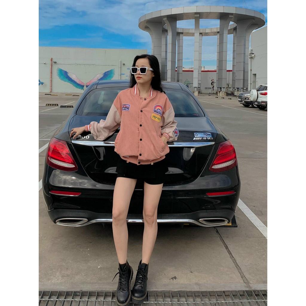Áo khoác bomber jackets chất nhung - Form Rộng Phong Cách Ulzzang