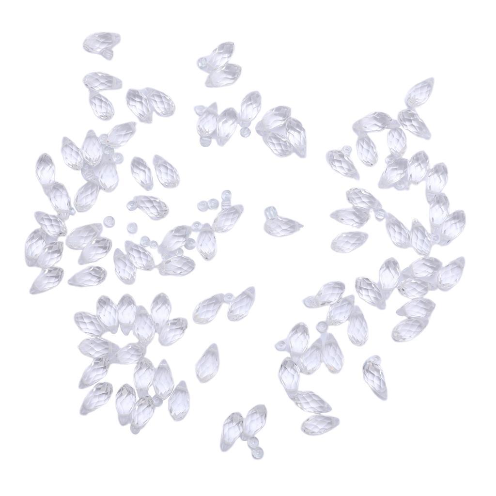 Crystal Beads Bulk 6 x 8mm Mix Lot of 100pcs Faceted Crystal Glass Beads Loose Spacer Beads for Jewelry Findings Beading Supplies