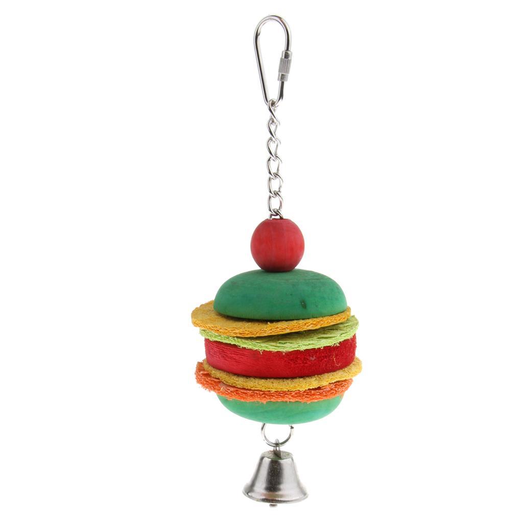 Wooden Loofah Handwork Toy Cockatiel Hanging Swing Cage Chew Trainning Toy