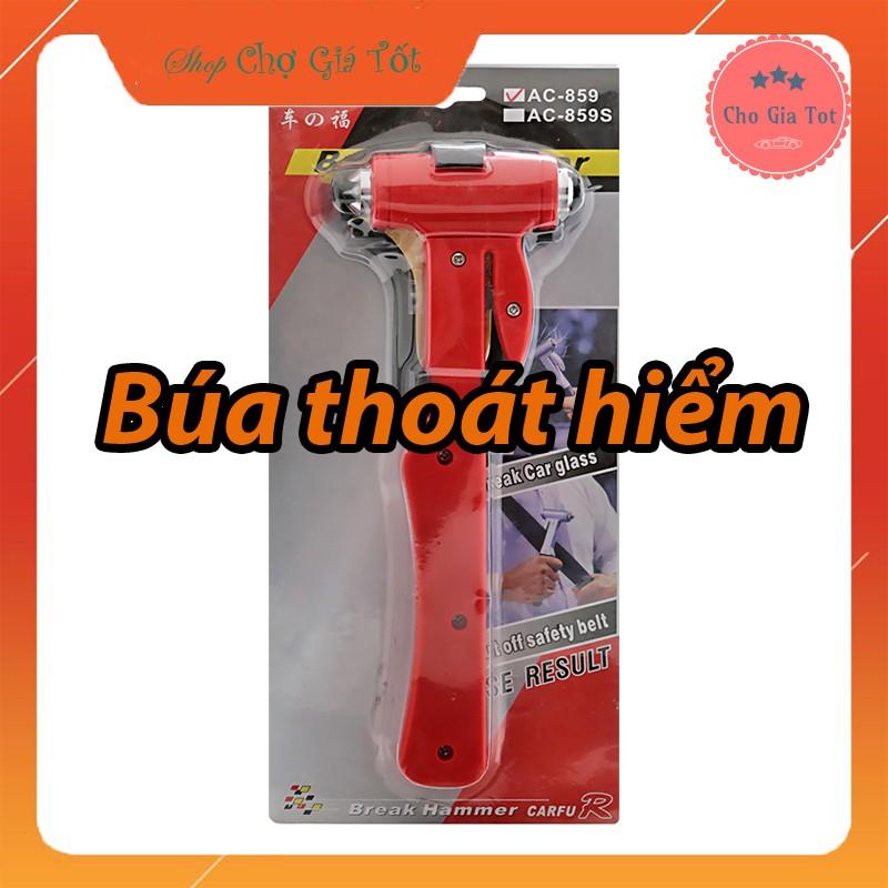 Búa phá kính thoát hiểm ô tô tàu xe loại to có đế gài AC-859