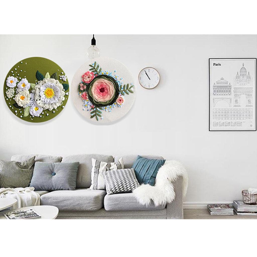 1 Bộ DIY Thêu Starter Kit Vòng Hoa Mẫu Vá Craft