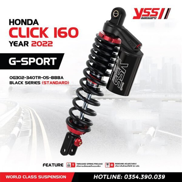 Phuộc YSS dành cho Vario 160 G-Sport Full đen-bảo hành 2 năm