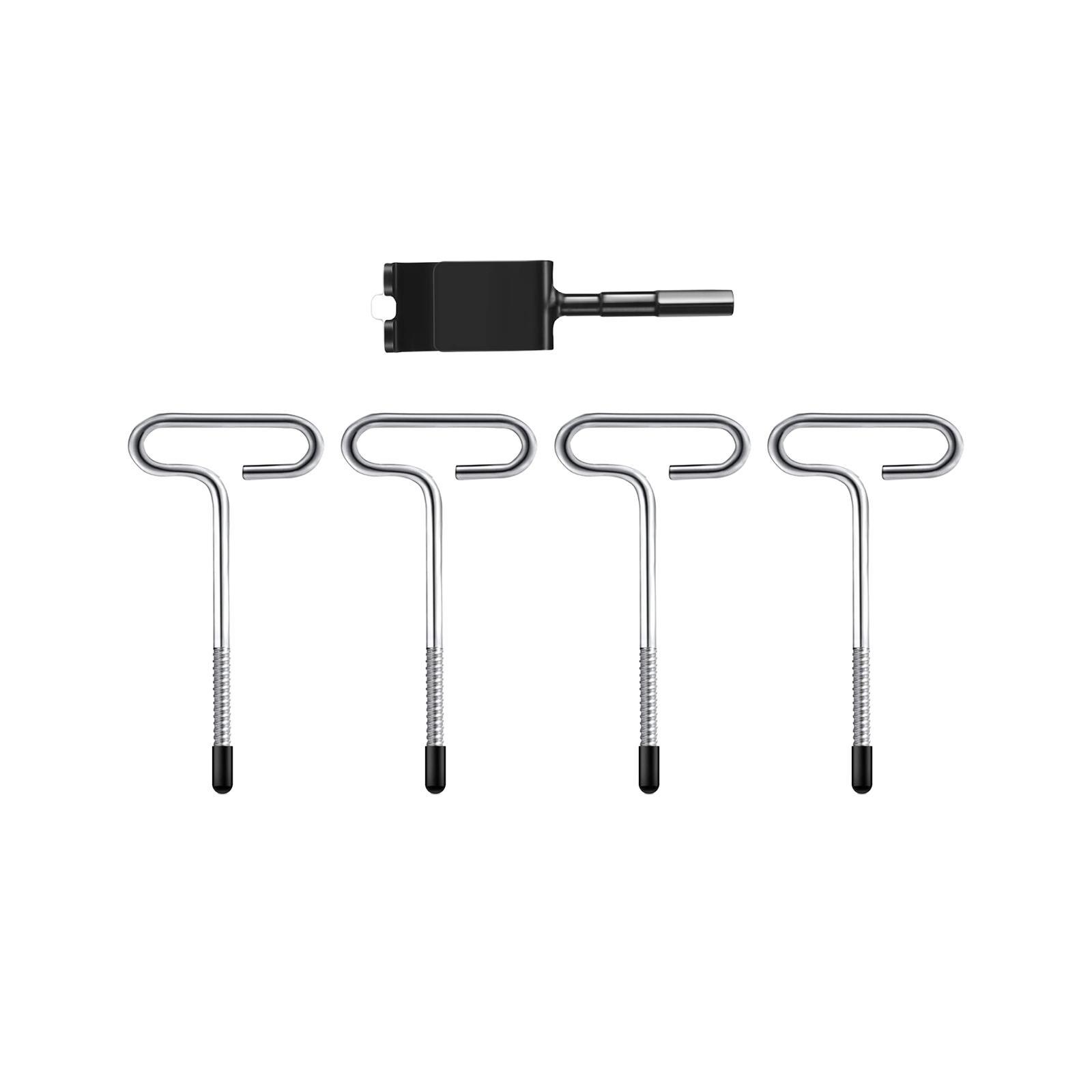 Ice Anchor Drill Adapter with Threaded Peg Ice Fishing Shelter Stake Nail, Ice Fishing Anchors Tool for Ice Insert Sewing
