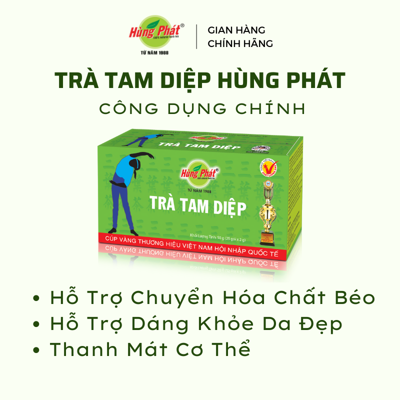 TRÀ TAM DIỆP - Giảm Cân Hiệu Quả An Toàn - Thương Hiệu Hùng Phát 