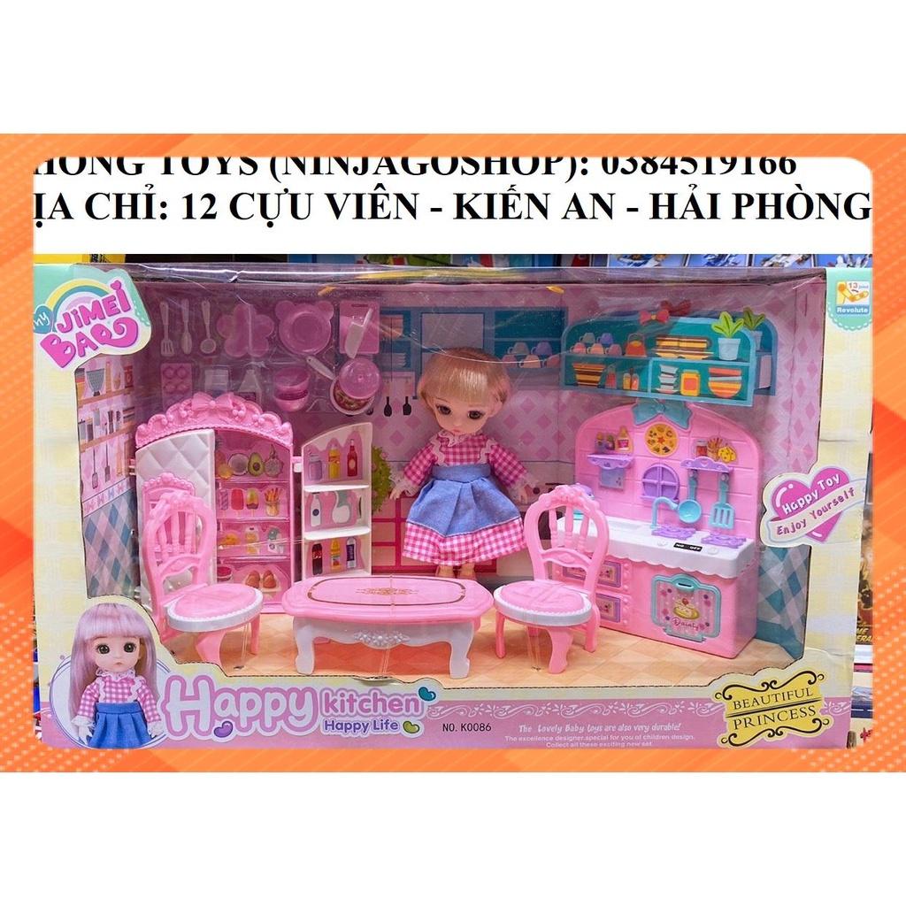 Bộ 3 Set Búp Bê Hàn Quốc Princess dễ thương nhà bếp - phòng ngủ - nhà tắm cực đẹp