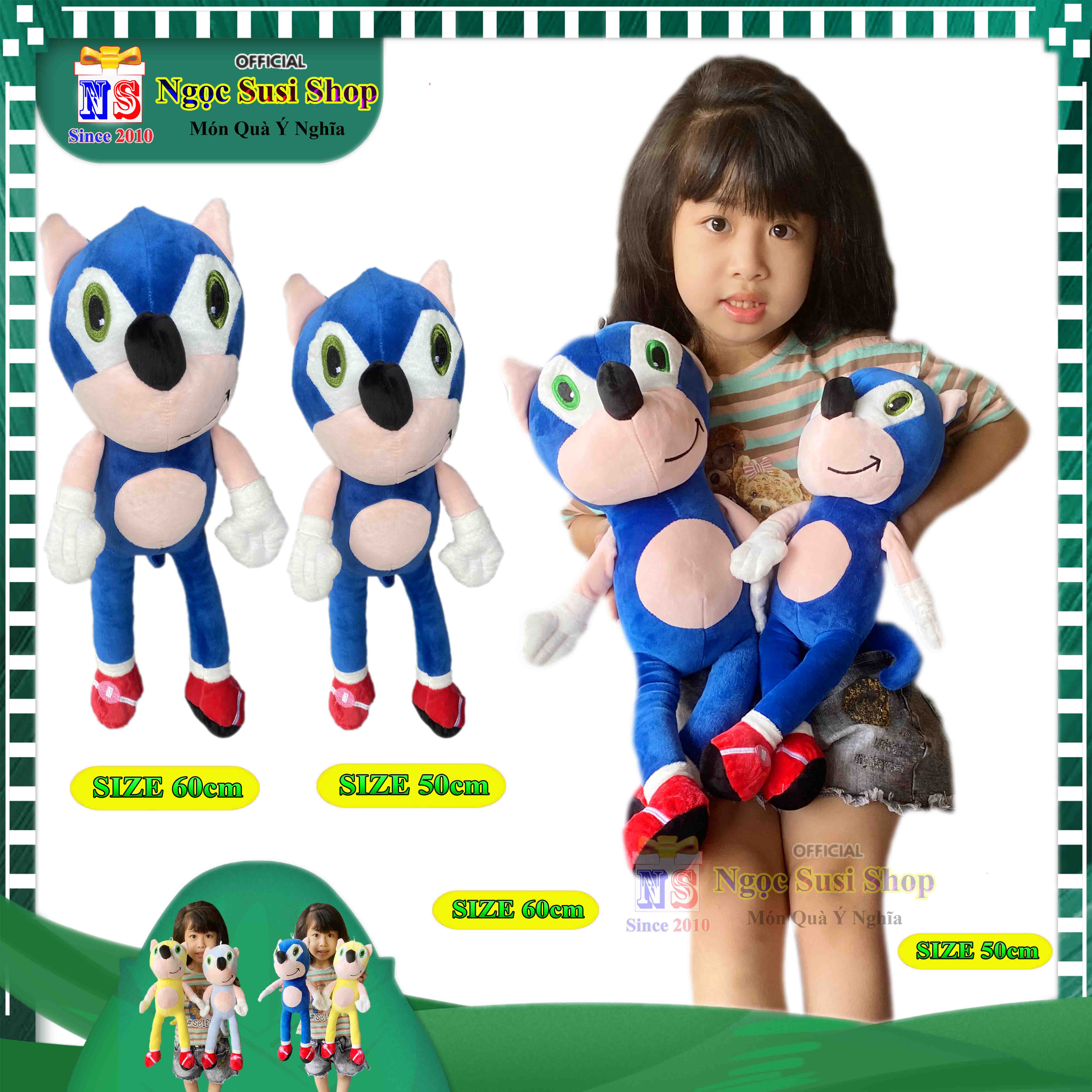 THÚ NHỒI BÔNG NHIẾM SONIC CHO BÉ YÊU SIÊU CƯNG - GẤU BÔNG SONIC