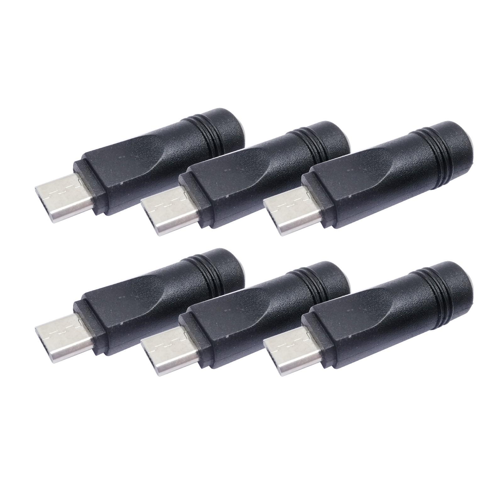 2-4pack 5Pieces DC Power Micro USB 5 Pin Male to 5.5x2.1mm Female Charging