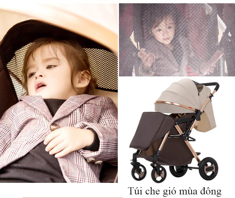 Xe Đẩy em bé 2 Chiều Gấp Gọn,Thiết Kế Châu Âu, Năng Động, Hợp Kim